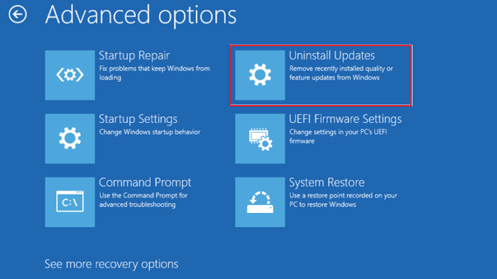 uninstall the Windows 11 update - 2