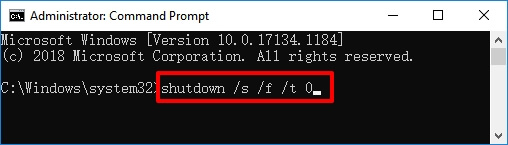 Use cmd to perform full shutdown on Windows 10