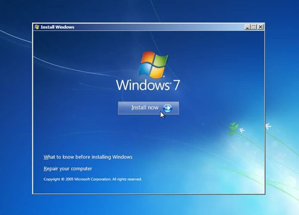 install Windows 7 