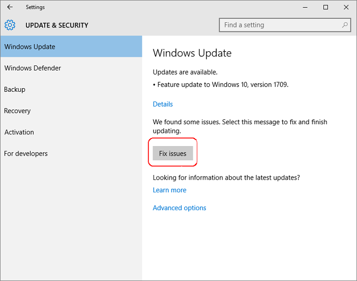 windows update troubleshooter step 1