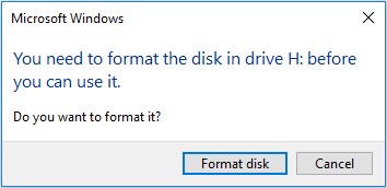 raw drive - you need to format the disk before you can use it
