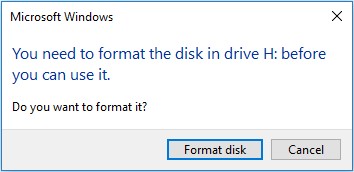 You need to format the disk in drive before you can use it